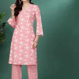 Nayam By Lakshita Floral Printed Regular Sequinned Kurta With Palazzos-44