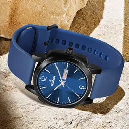 WROGN Men Brass Embellished Dial & Embellished Straps Analogue Watch WR-6604-Blue-29