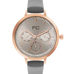 French Connection Women Embellished Dial & Leather Straps Analogue Watch FCN00074G-17