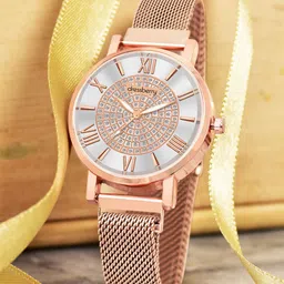 DressBerry Women Embellished Dial & Bracelet Style Straps Analogue Watch-HOBDB-262-RG-image-92