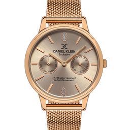 Daniel Klein Women Grey Embellished Dial & Rose Gold Toned Analogue WatchDK.1.13229-2-image-81