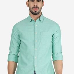 Greenfibre Slim Fit Cutaway Collar Pure Cotton Casual Shirt-image-73