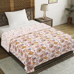 Sangria Brown & White Ethnic Motifs Printed 150 GSM Single Dohar-image-17