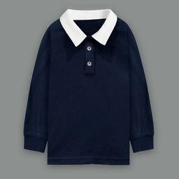 A T U N Boys Navy Blue Polo Collar T-shirt-41