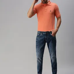 ONN Men Orange Polo Collar T-shirt-image-9