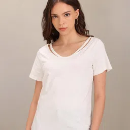 U S Polo Assn Women White Polo Collar T-shirt-image-13