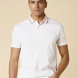Allen Solly Abstract Printed Polo Collar Short Sleeves Cotton Regular T-shirt-image-5