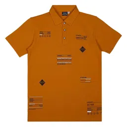 CAVIO Boys Typography Printed Polo Collar Cotton T-shirt-24