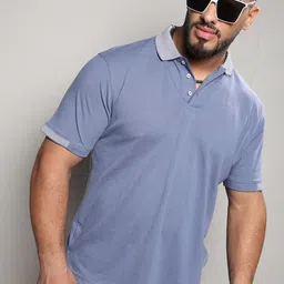 Instafab Plus Polo Collar Cotton T-shirt-image-71
