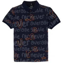 Status Quo Boys Typography Printed Polo Collar Cotton T-shirt-image-99