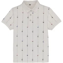 Status Quo Kids Geometric Printed Polo Collar T-shirt-50