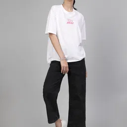 Popster Typography Printed Round Neck Oversized T-shirt-picture-27