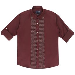 CAVIO Boys Comfort Spread Collar Roll-Up Sleeves Cotton Casual Shirt-image-59