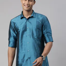 TATTVA Men Blue Slim Fit Casual Shirt-image-50