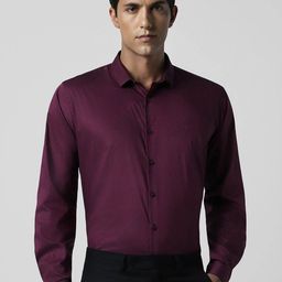 V Dot Striped Slim Fit Formal Shirt-image-93
