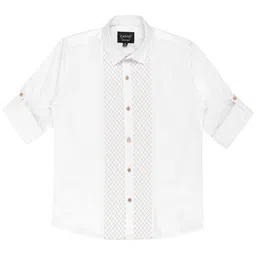 CAVIO Boys Comfort Spread Collar Roll-Up Sleeves Cotton Casual Shirt-image-33