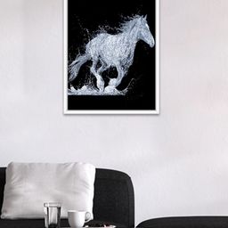 Art Street Black & White Horse Painting Canvas Wall Art-image-11