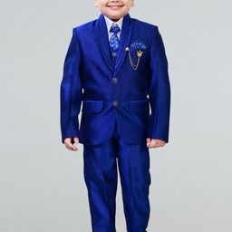 BT DEZINES Boys Shawl Collar Single-Breasted 3 Piece Suit-43