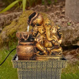TIED RIBBONS Gold-Toned & Copper Decorative Ganesha Statue Water Fountain-image-38