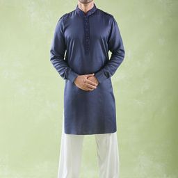 Arihant Rai Sinha Ethnic Motifs Yoke Design Mirror Work Pure Silk Kurta with Churidar-image-44