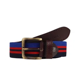 SCHARF Men Striped Leather Wide Belt-16