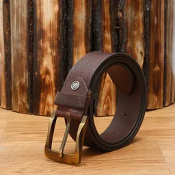 MUTAQINOTI Men Brown Textured Leather Belt-image-30