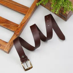 MUTAQINOTI Men Brown Textured Leather Belt-image-31
