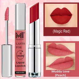 MI FASHION Set of Get the Best of Liquid Lipstick 3.5ml & Creamy Matte Lipstick 3.5g-19