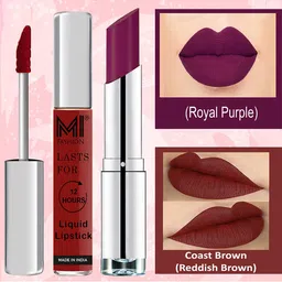 MI FASHION Set of Luscious Lips Liquid Lipstick 3.5 ml & Creamy Matte Lipstick 3.5 g-13