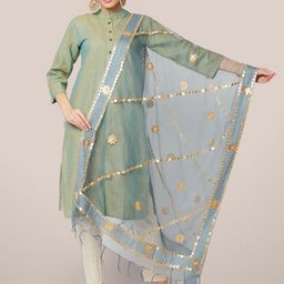 Dupatta Bazaar Embroidered Organza Dupatta with Gotta Patti-20
