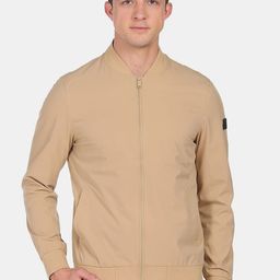 Arrow Sport Men Beige Bomber with Embroidered Jacket-45