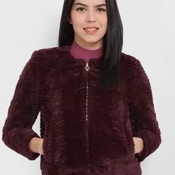 Allen Solly Woman Self Design Collarless Tailored Jacket-4