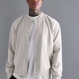 boohooMAN Suedette Bomber Jacket-56