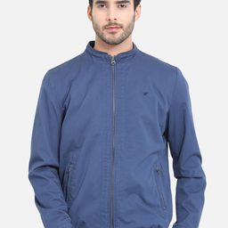 t-base Men Blue Windcheater Bomber Jacket-image-78