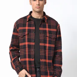RARE RABBIT Men Vega Checked Cotton Tailored Shacket-13