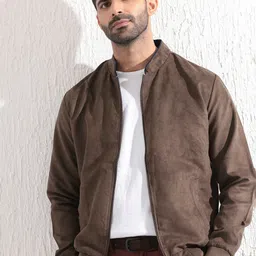 RARE RABBIT Men Henron Regular Fit Mandarin Collar Bomber Jacket-43