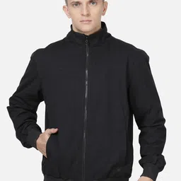 t-base Men Black Lightweight Bomber Jacket-image-7