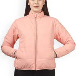 BLUEFICUS Women Mock Collar Solid Casual Lightweight Padded Jacket-image-49