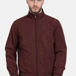 t-base Men Burgundy Windcheater Bomber Jacket-picture-39