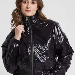 SPYKAR Mock Collar Reversible Bomber Jacket With Faux Fur Trim-25