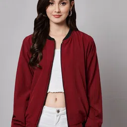 Funday Fashion Stabd Collar Bomber Jacket-picture-3