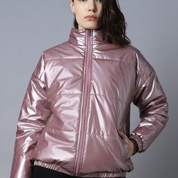 High Star Mock Collar Long Sleeves Puffer Jacket-28