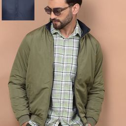 Crimsoune Club Men Mock Collar Solid Casual Bomber Reversible Jacket-picture-33