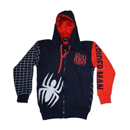 BAESD Boys Spider Man Printed Hooded Front Open Jacket-image-68