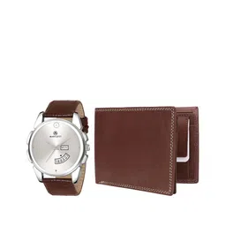 MARKQUES Men Brown Textured Leather Accessory Gift Set-image-71