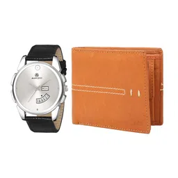 MARKQUES Men Brown & Black Solid Leather Accessory Gift Set-image-93