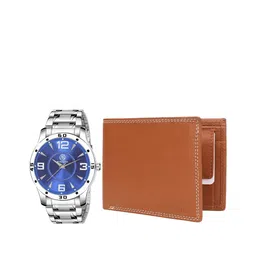 MARKQUES Men Silver-Toned Solid Watch & Wallet Combo Accessory Gift Set-image-30