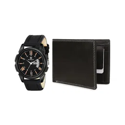 MARKQUES Men Black Solid Leather Accessory Gift Set-image-64