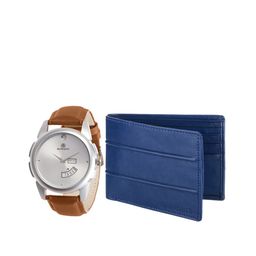 MARKQUES Men Brown & Blue Solid Leather Accessory Gift Set-image-28