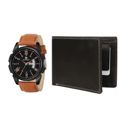 MARKQUES Men Brown & Black Solid Leather Accessory Gift Set-image-95